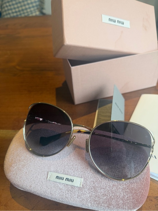 Miu Miu Accessories - Miu Miu Gold Frame Sunglasses